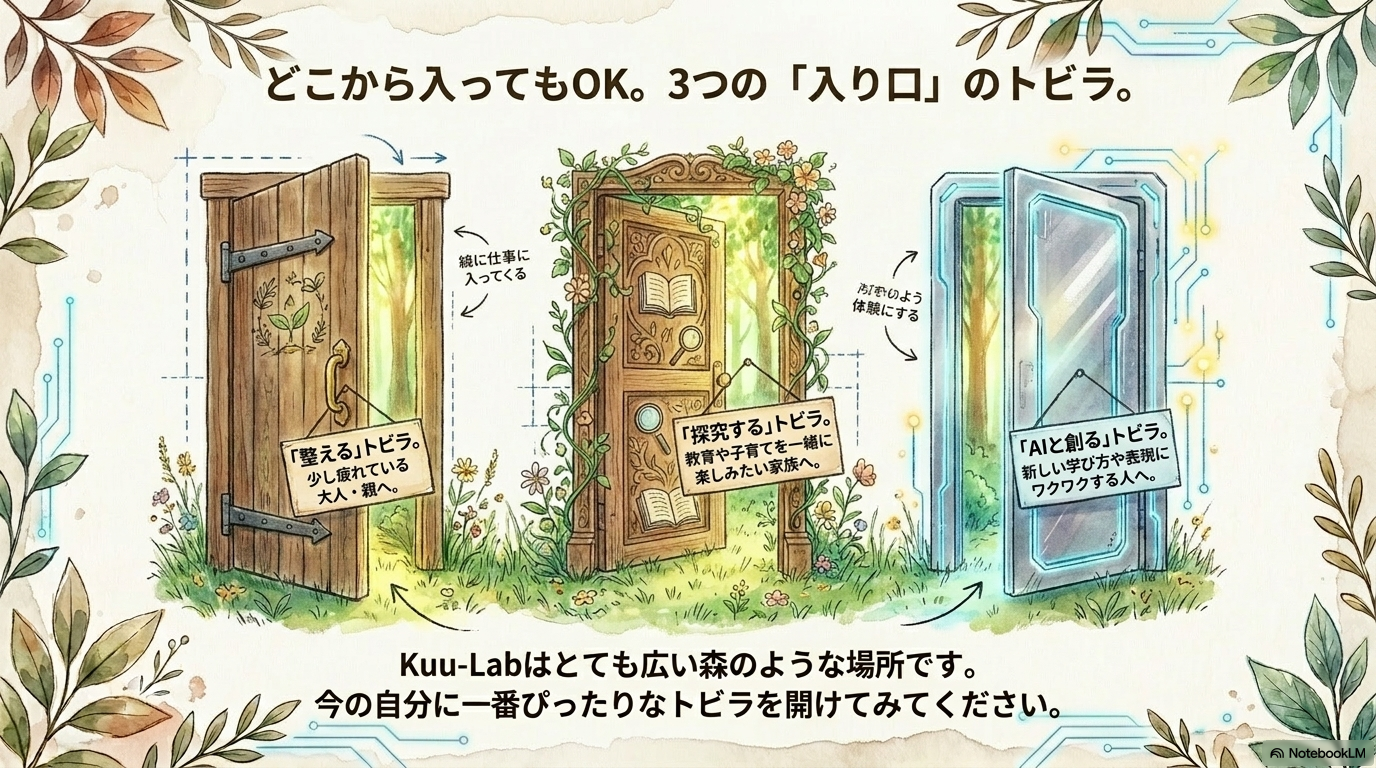 ここから入ってもOK。3つの入口のドア